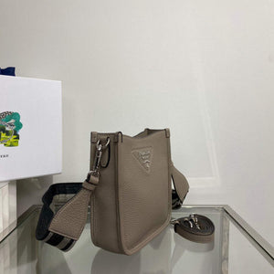 Prada 1BH191 Leather mini shoulder bag Gray - Default Title - View 2