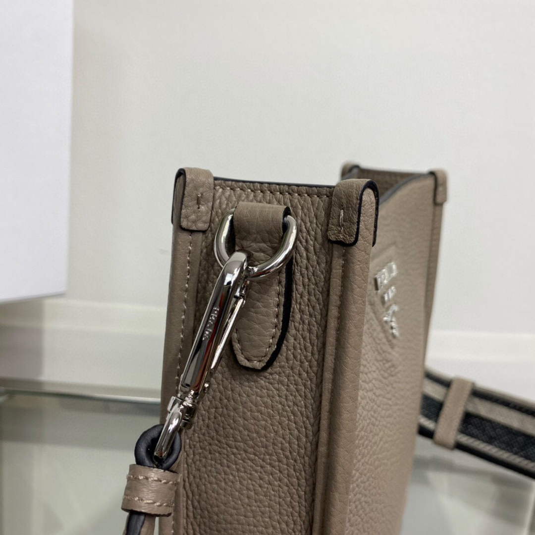 Prada 1BH191 Leather mini shoulder bag Gray - Default Title - View 5