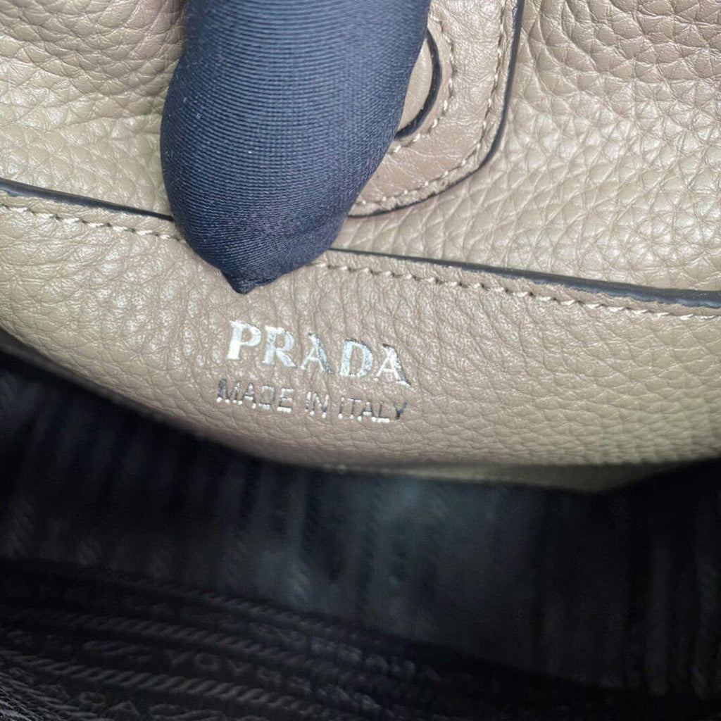 Prada 1BH191 Leather mini shoulder bag Gray