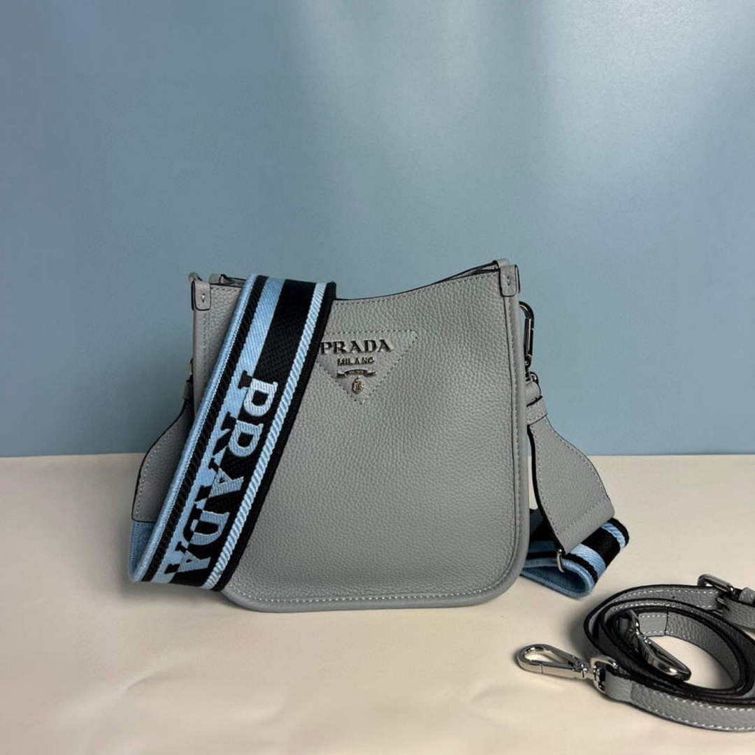 Prada 1BH191 Leather mini shoulder bag Blue - Default Title - View 1