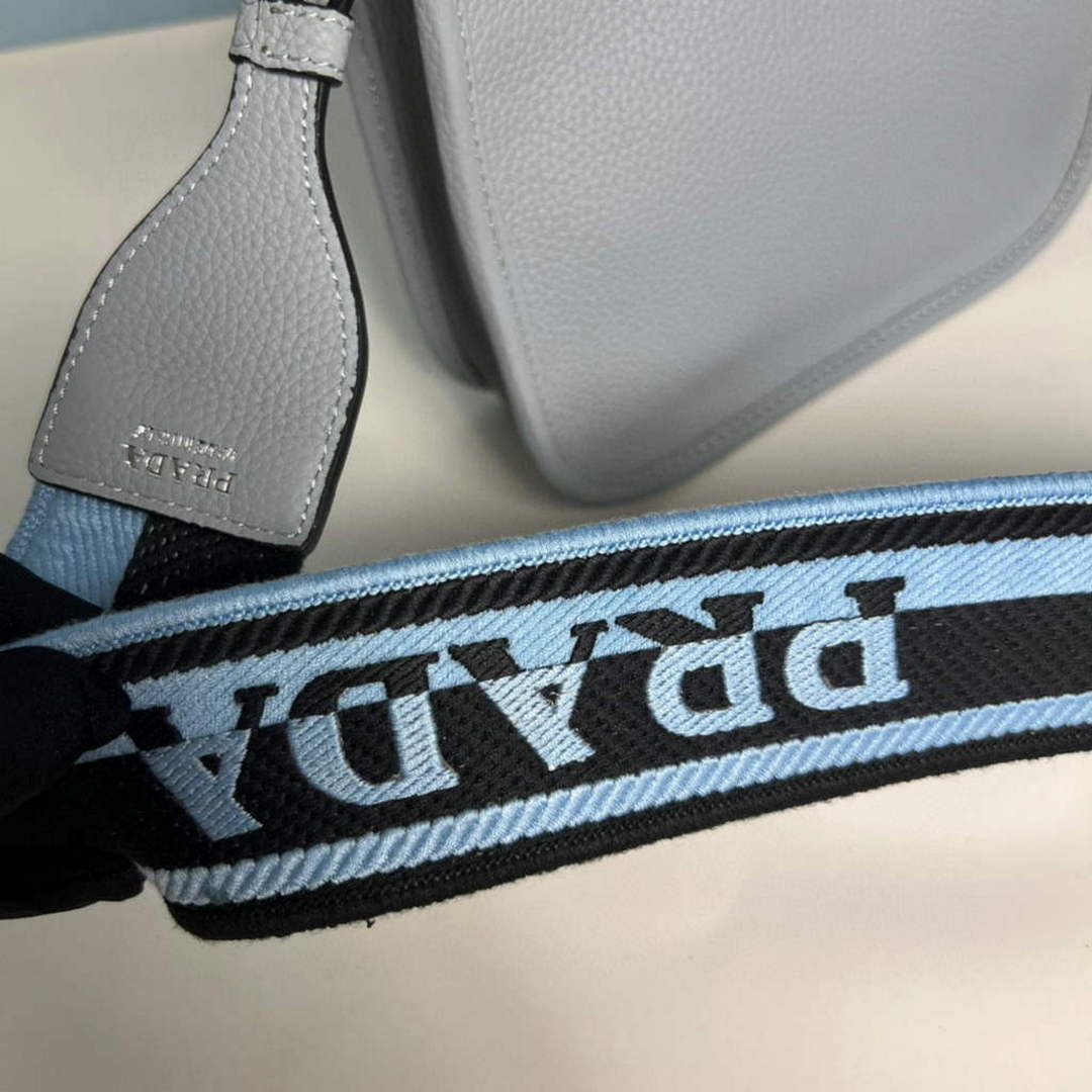 Prada 1BH191 Leather mini shoulder bag Blue