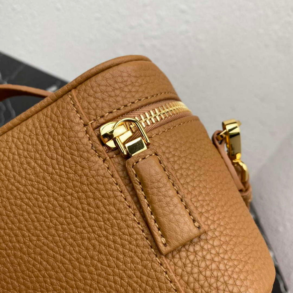 Prada 1BH202 Leather Mini Bag Cognac