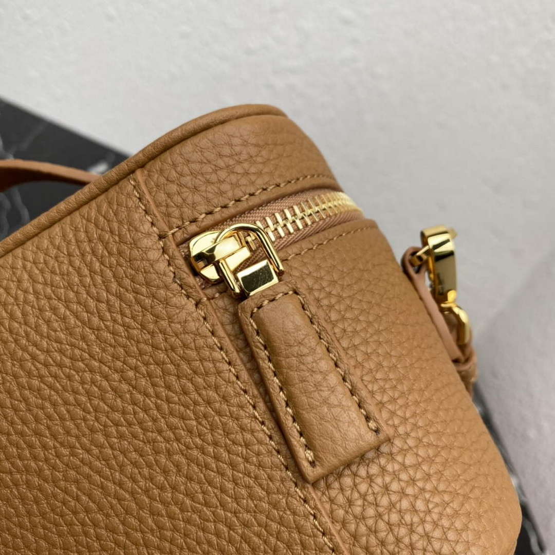 Prada 1BH202 Leather Mini Bag Cognac