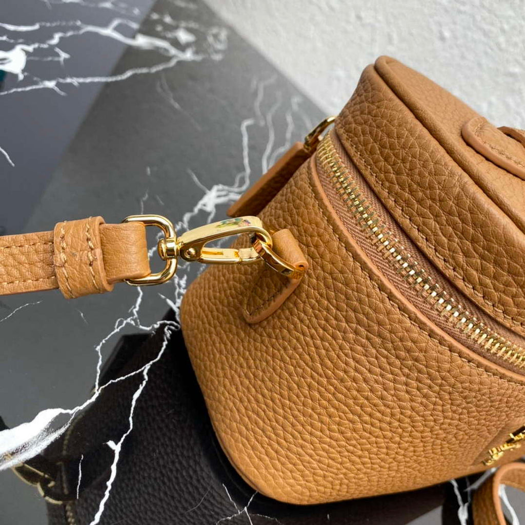 Prada 1BH202 Leather Mini Bag Cognac