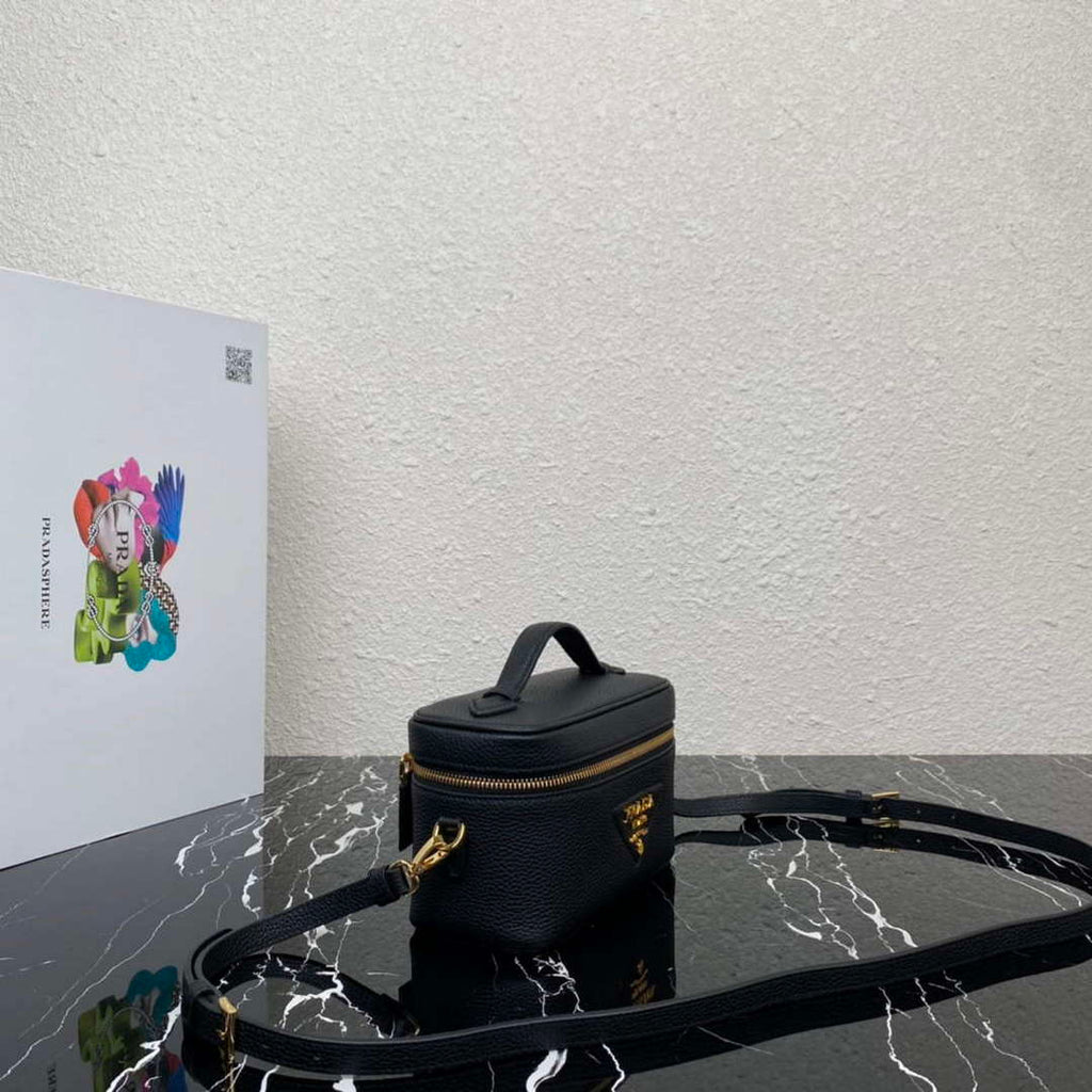 Prada 1BH202 Leather Mini Bag Black