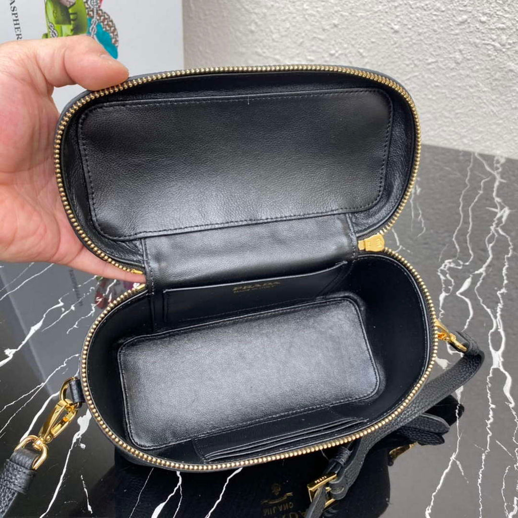 Prada 1BH202 Leather Mini Bag Black
