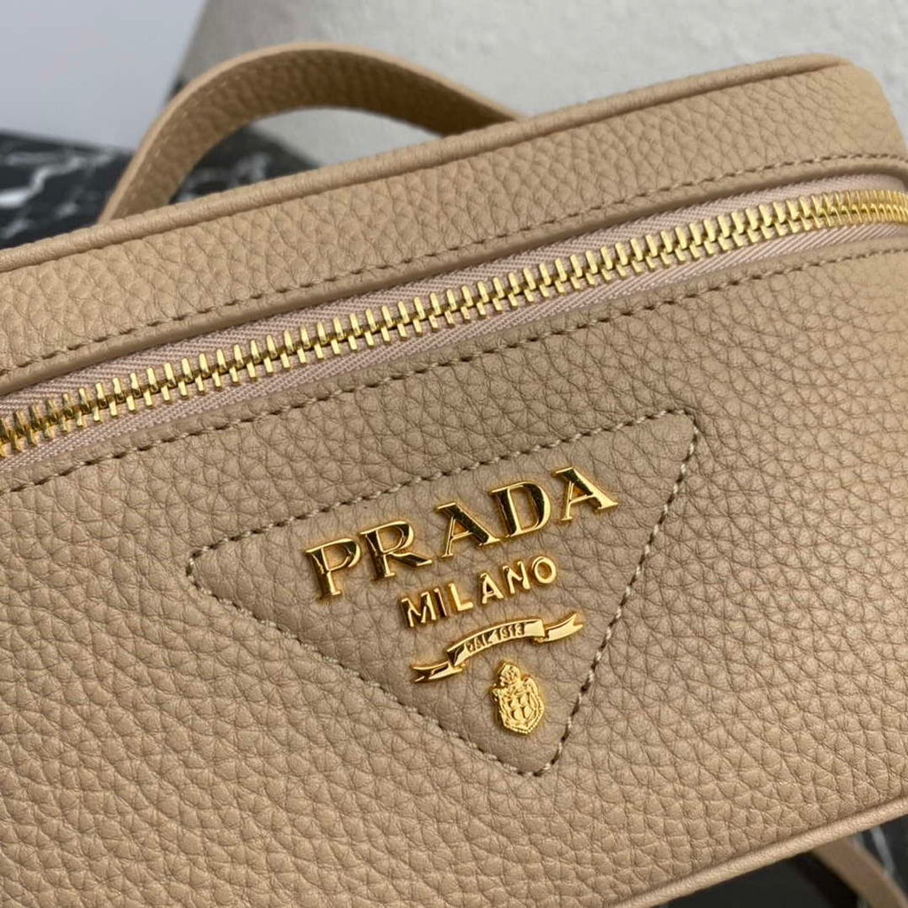 Prada 1BH202 Leather Mini Bag Tan