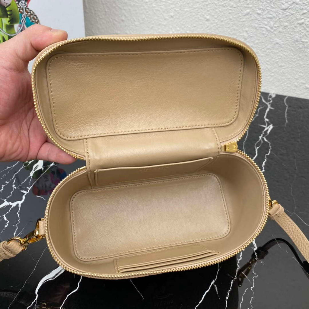 Prada 1BH202 Leather Mini Bag Tan