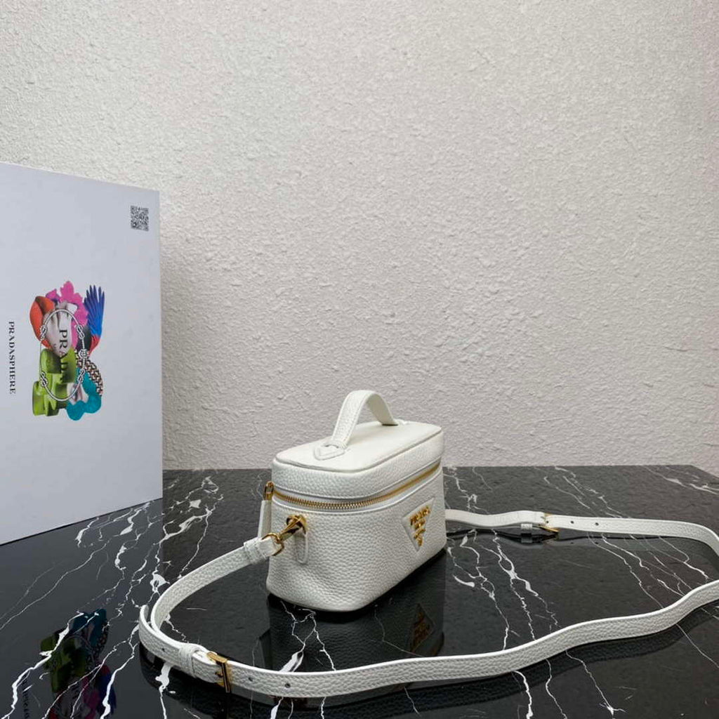 Prada 1BH202 Leather Mini Bag White