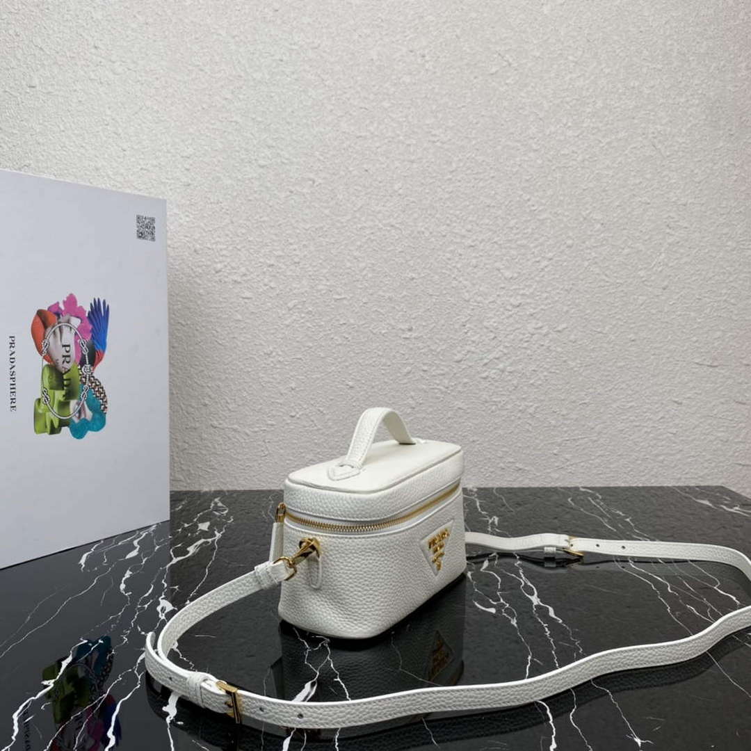 Prada 1BH202 Leather Mini Bag White