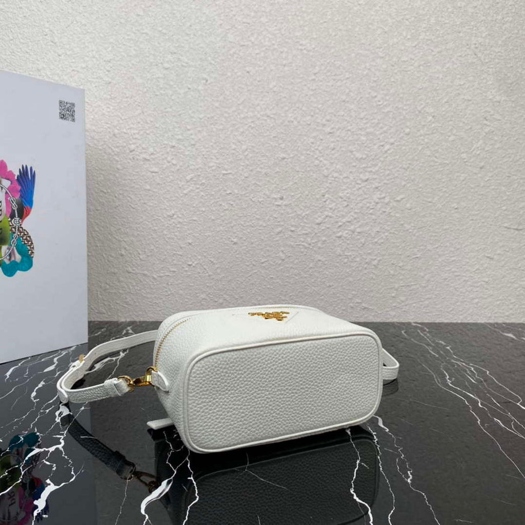 Prada 1BH202 Leather Mini Bag White