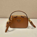 Prada 1BH203 Prada Odette Leather Mini-Bag Brown - Default Title - View 1