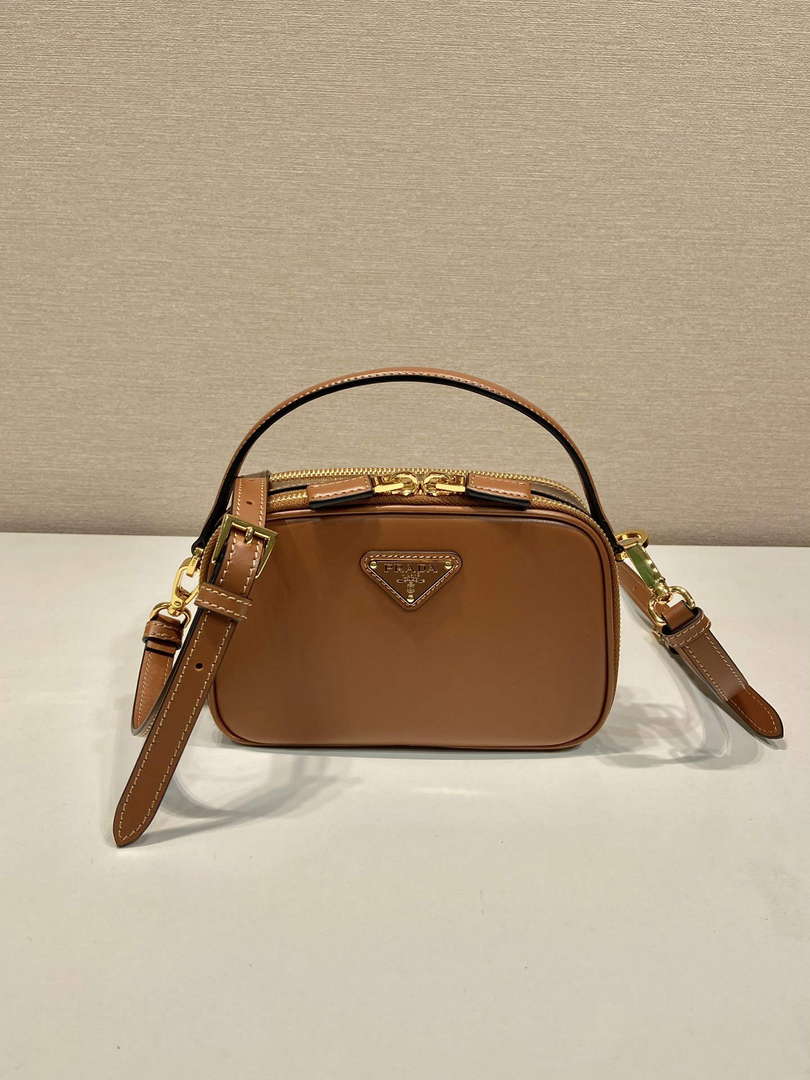 Prada 1BH203 Prada Odette Leather Mini-Bag Brown - Default Title - View 1