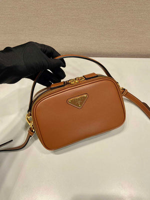Prada 1BH203 Prada Odette Leather Mini-Bag Brown - Default Title - View 2