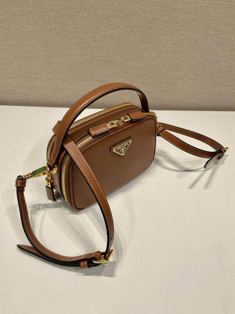 Prada 1BH203 Prada Odette Leather Mini-Bag Brown - Default Title - View 3