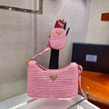 Prada 1BH204 Prada Re-Edition 2005 Raffia  Bag in Pink - Default Title - View 1