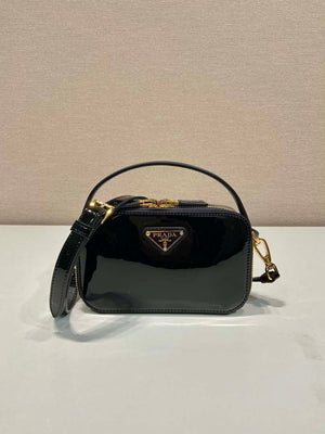 Prada 1BH206 Odette patent leather mini-bag Black - Default Title - View 1