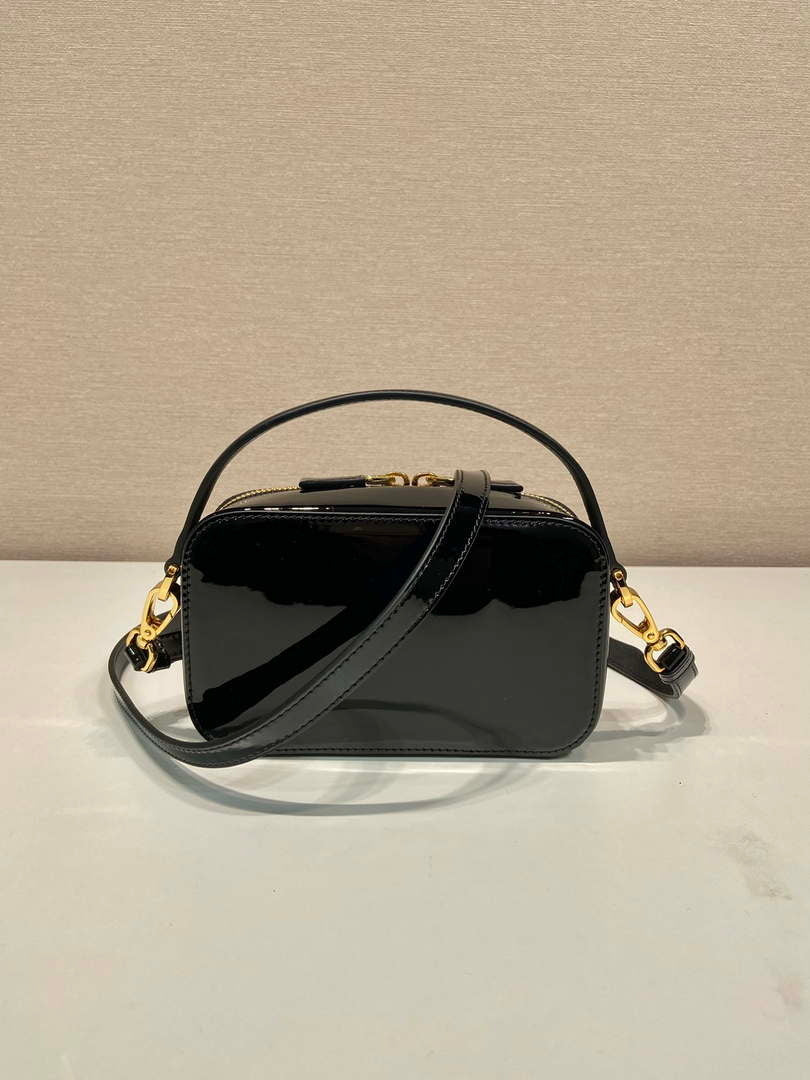 Prada 1BH206 Odette patent leather mini-bag Black - Default Title - View 4
