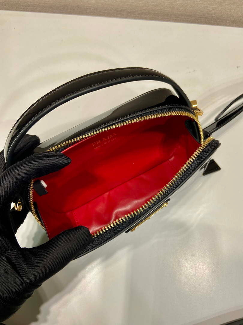 Prada 1BH206 Odette patent leather mini-bag Black - Default Title - View 8