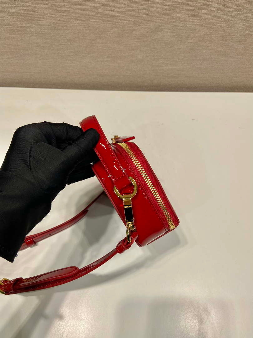 Prada 1BH206 Odette patent leather mini-bag Red - Default Title - View 8