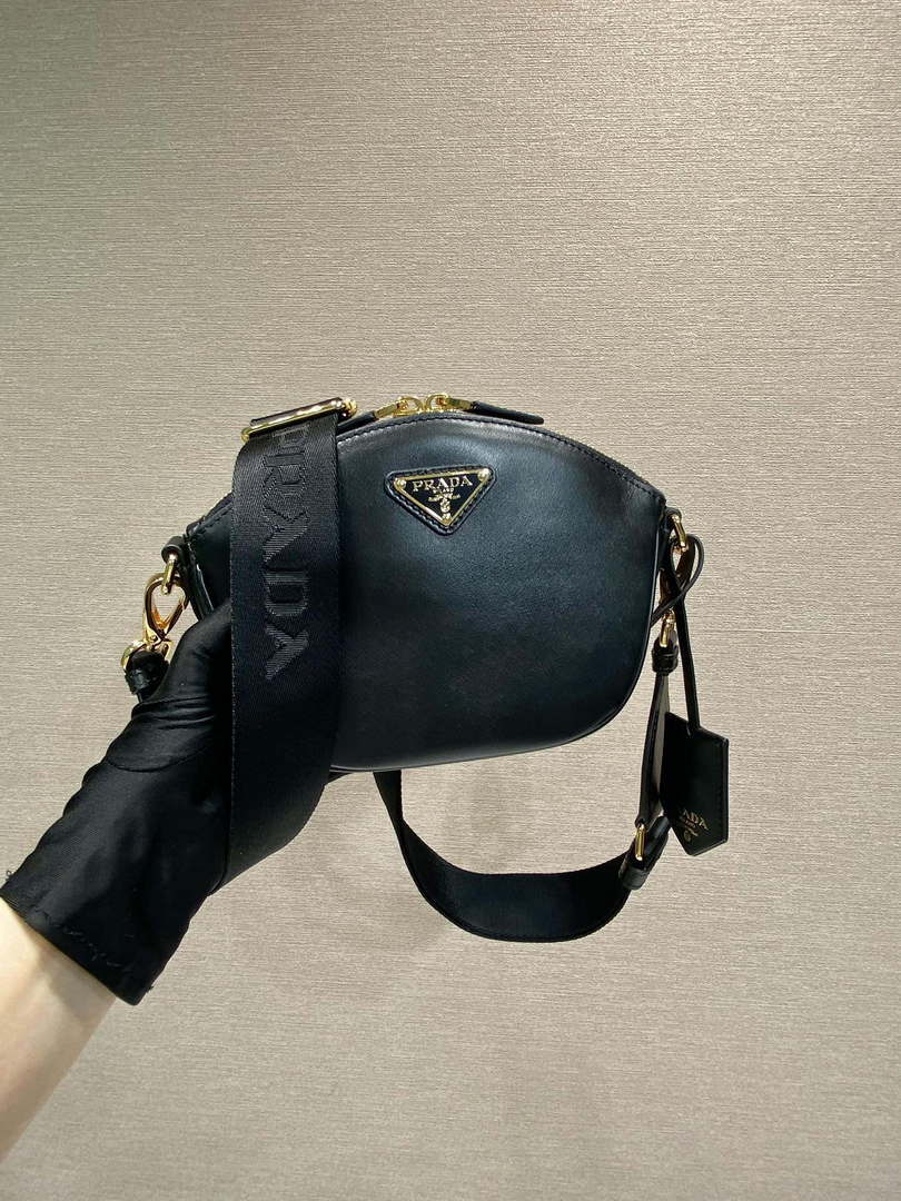 Prada 1BH212 Black Leather Mini Shoulder Bag - Default Title - View 1