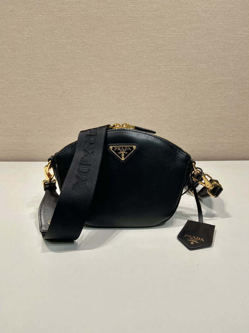 Prada 1BH212 Black Leather Mini Shoulder Bag - Default Title - View 2