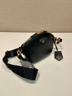 Prada 1BH212 Black Leather Mini Shoulder Bag - Default Title - View 3