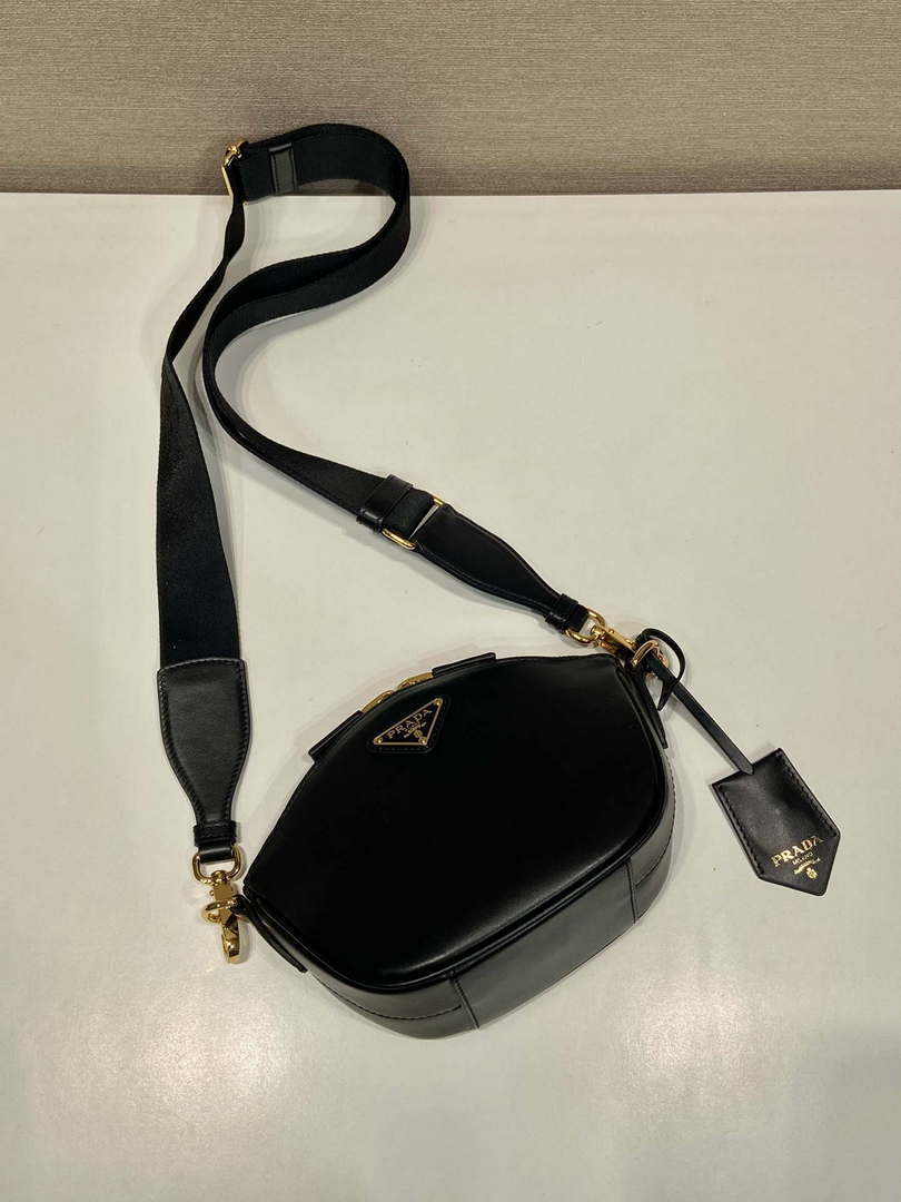 Prada 1BH212 Black Leather Mini Shoulder Bag - Default Title - View 4
