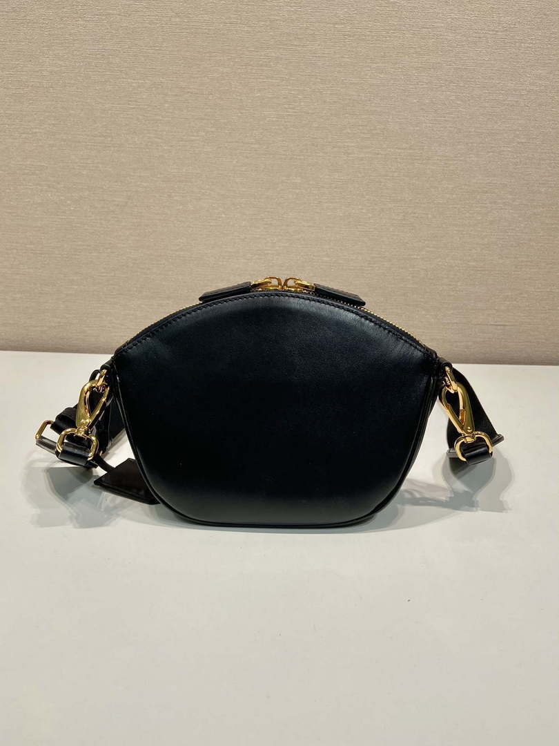 Prada 1BH212 Black Leather Mini Shoulder Bag