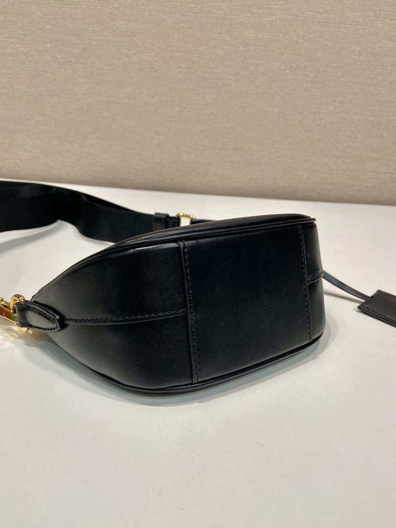 Prada 1BH212 Black Leather Mini Shoulder Bag - Default Title - View 6