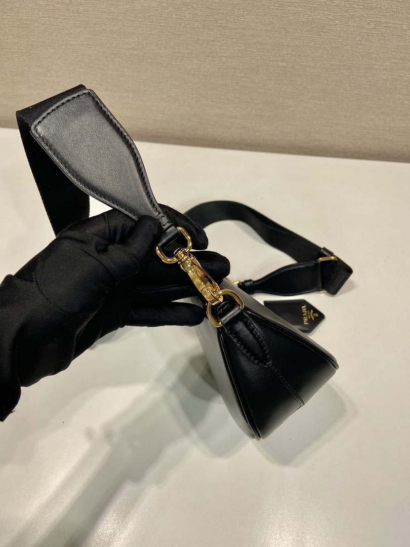 Prada 1BH212 Black Leather Mini Shoulder Bag