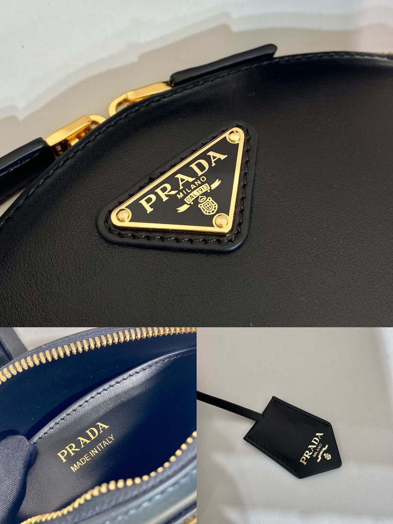 Prada 1BH212 Black Leather Mini Shoulder Bag - Default Title - View 9