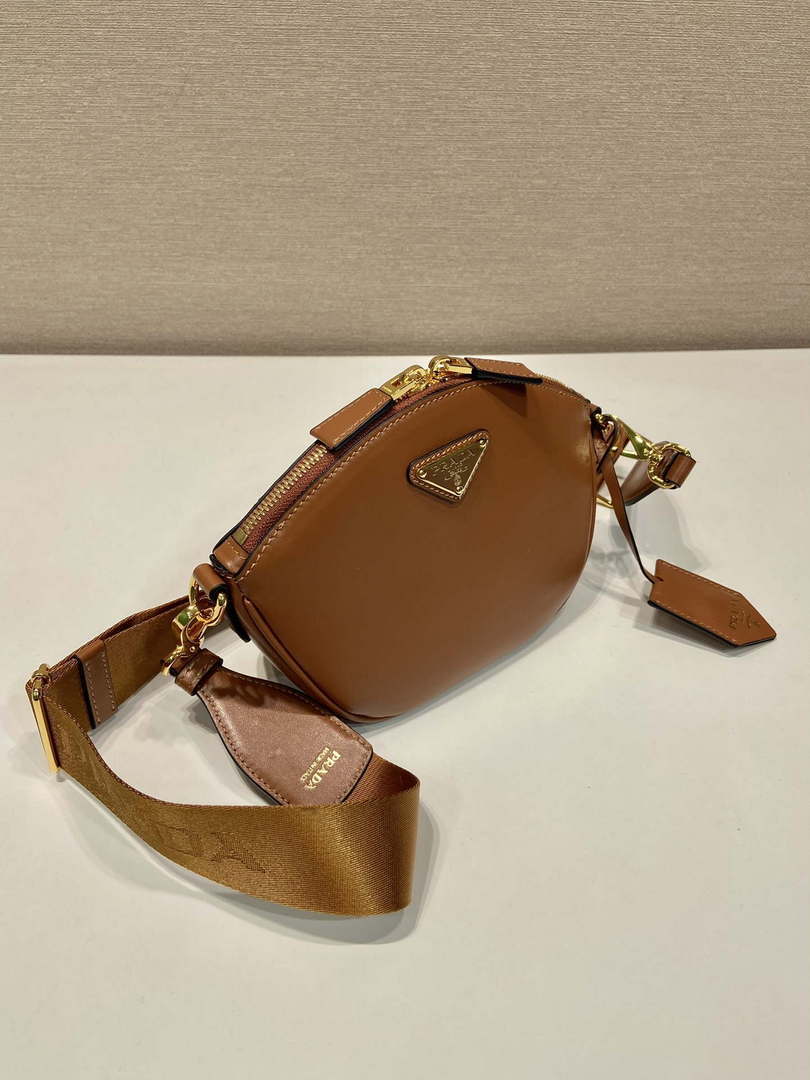 Prada 1BH212 Brown Leather Mini Shoulder Bag - Default Title - View 4