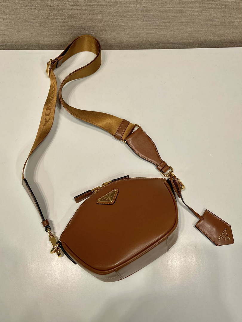 Prada 1BH212 Brown Leather Mini Shoulder Bag - Default Title - View 5