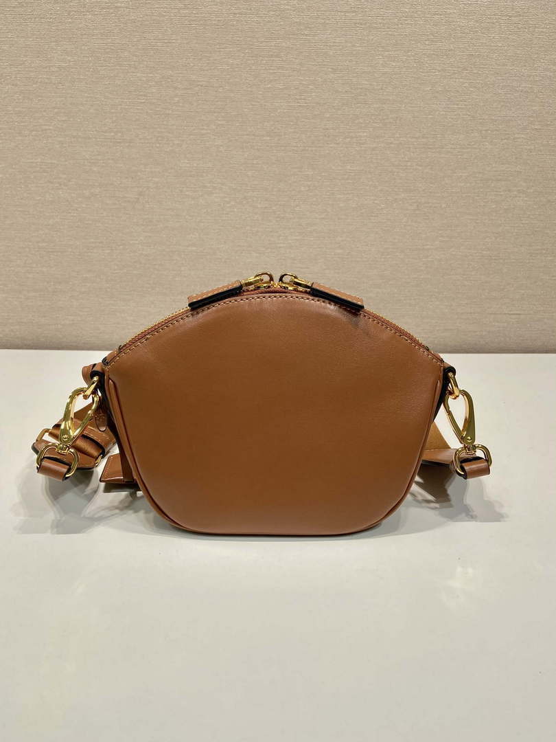 Prada 1BH212 Brown Leather Mini Shoulder Bag