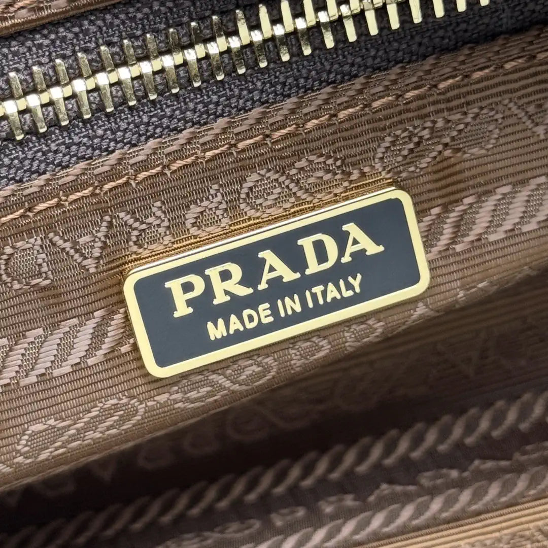Prada 1BH215 LusSolf leather shoulder bag Dark Brown