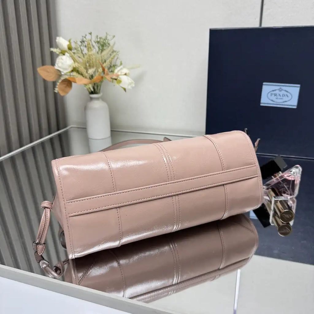 Prada 1BH215 LusSolf leather shoulder bag Pink
