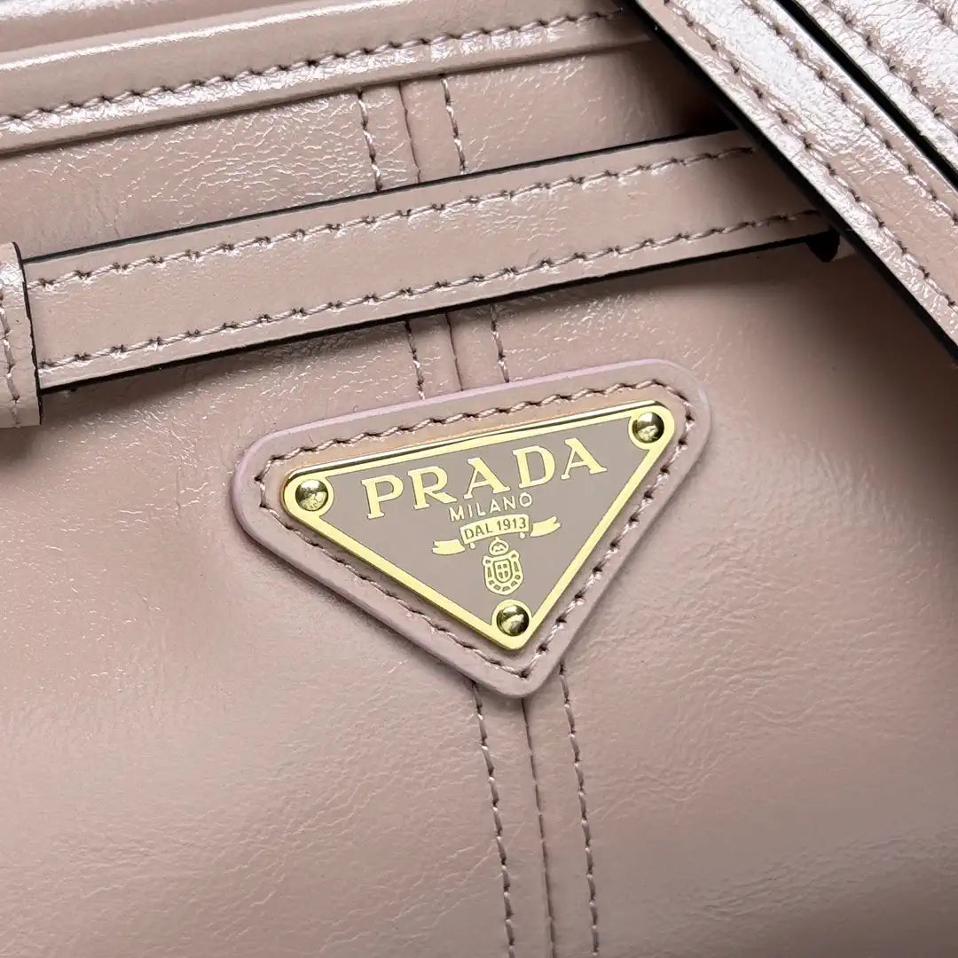 Prada 1BH215 LusSolf leather shoulder bag Pink