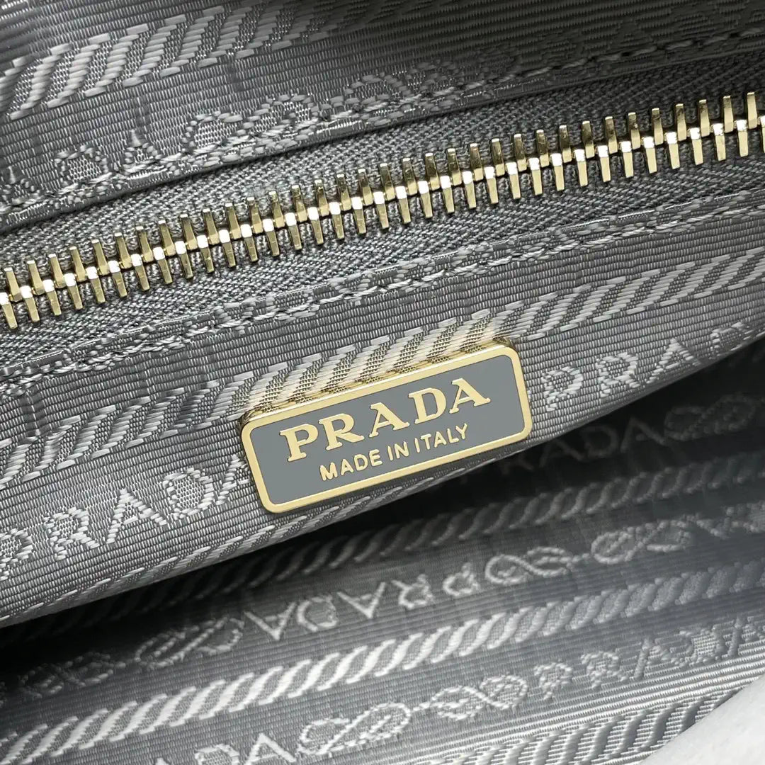Prada 1BH215 LusSolf leather shoulder bag Gray