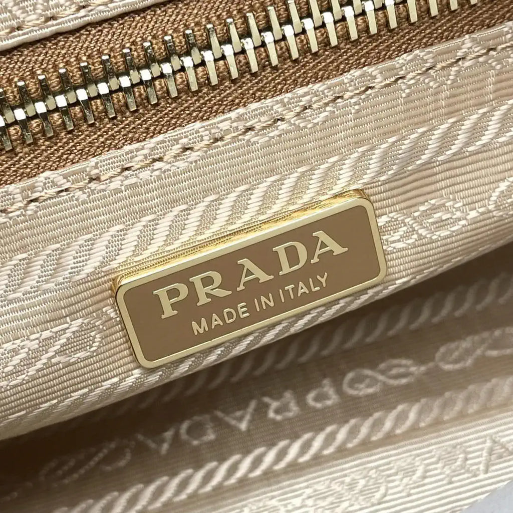 Prada 1BH215 LusSolf leather shoulder bag Apricot