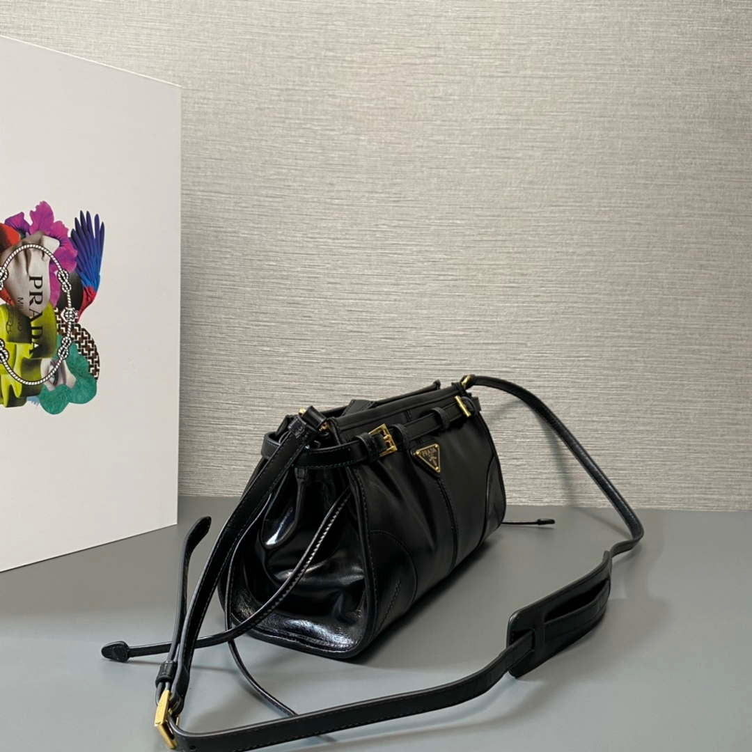 Prada 1BH215 LusSolf leather shoulder bag Black - Default Title - View 2