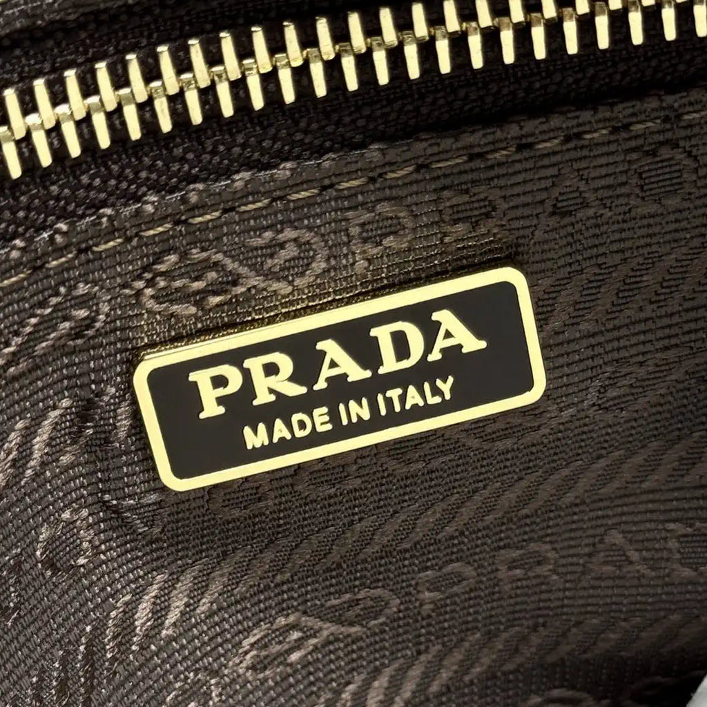 Prada 1BH215 Prada Bonnie small suede shoulder bag Cocoa Brown