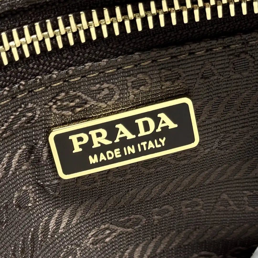 Prada 1BH215 Prada Bonnie small suede shoulder bag Cocoa Brown