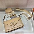 Prada 1BP020 Saffiano leather mini envelope bag Apricot