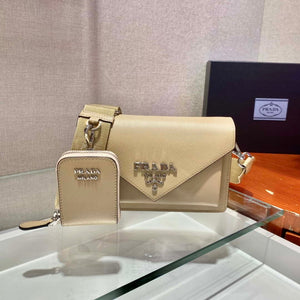 Prada 1BP020 Saffiano leather mini envelope bag Apricot - Default Title - View 2