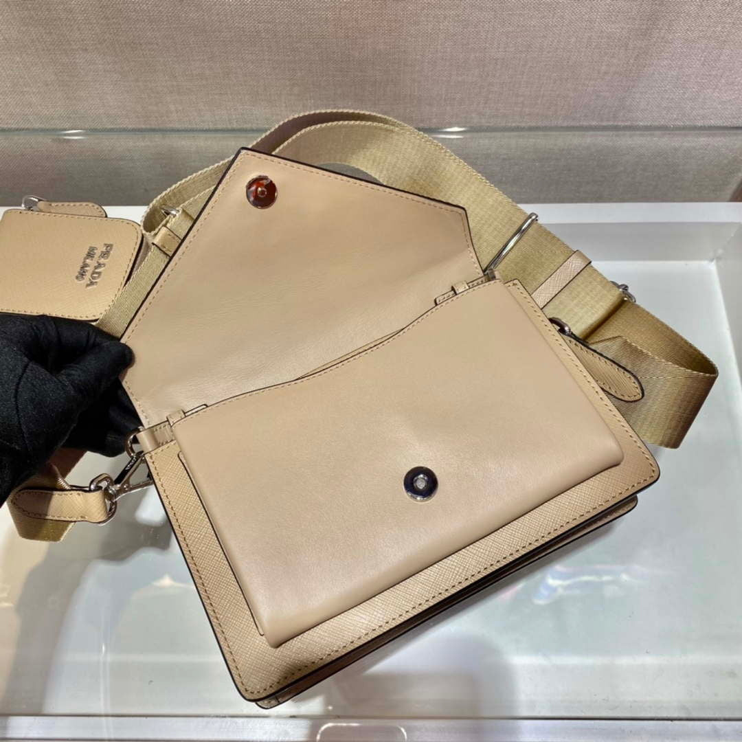 Prada 1BP020 Saffiano leather mini envelope bag Apricot - Default Title - View 6