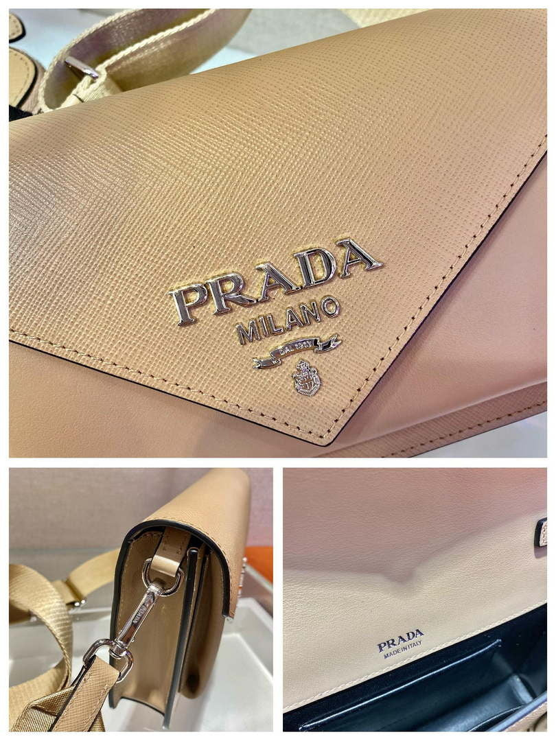 Prada 1BP020 Saffiano leather mini envelope bag Apricot - Default Title - View 9