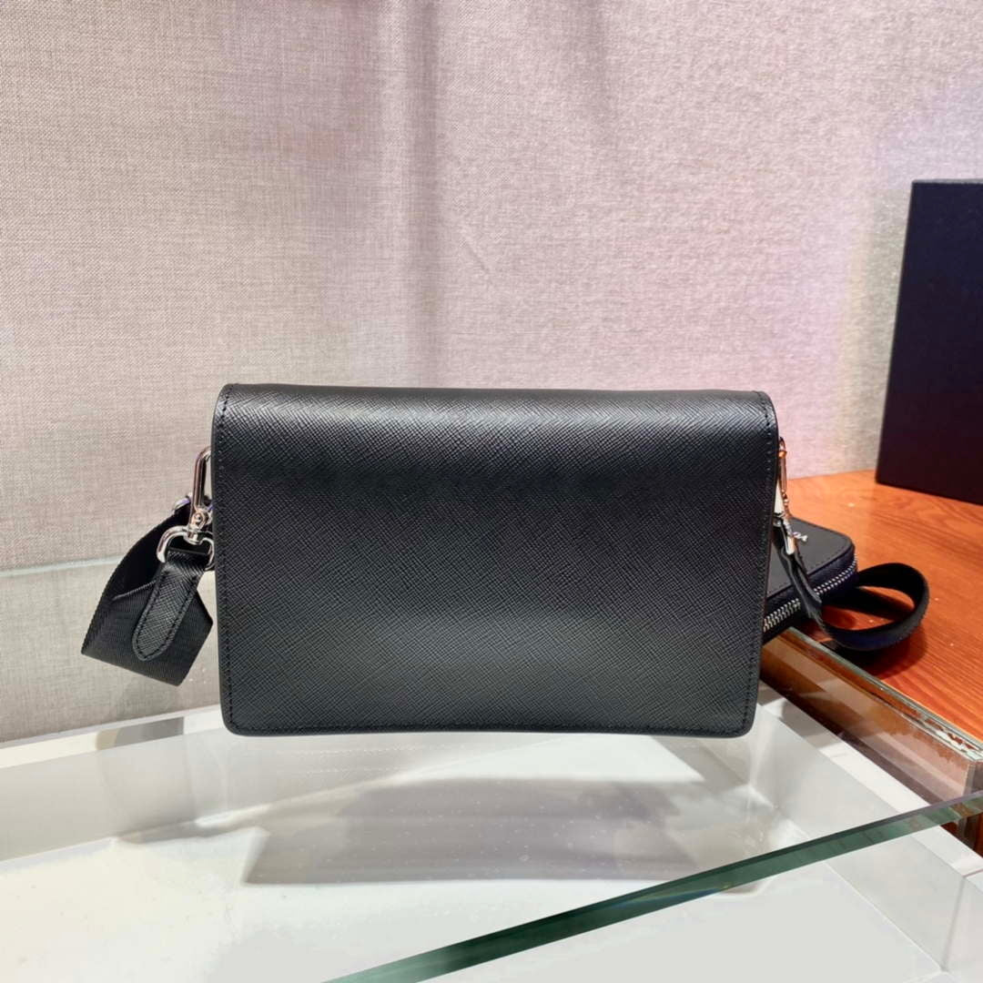 Prada 1BP020 Saffiano leather mini envelope bag Black - Default Title - View 4