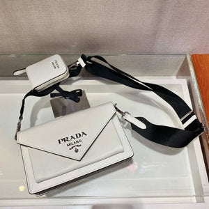 Prada 1BP020 Saffiano leather mini envelope bag White - Default Title - View 1