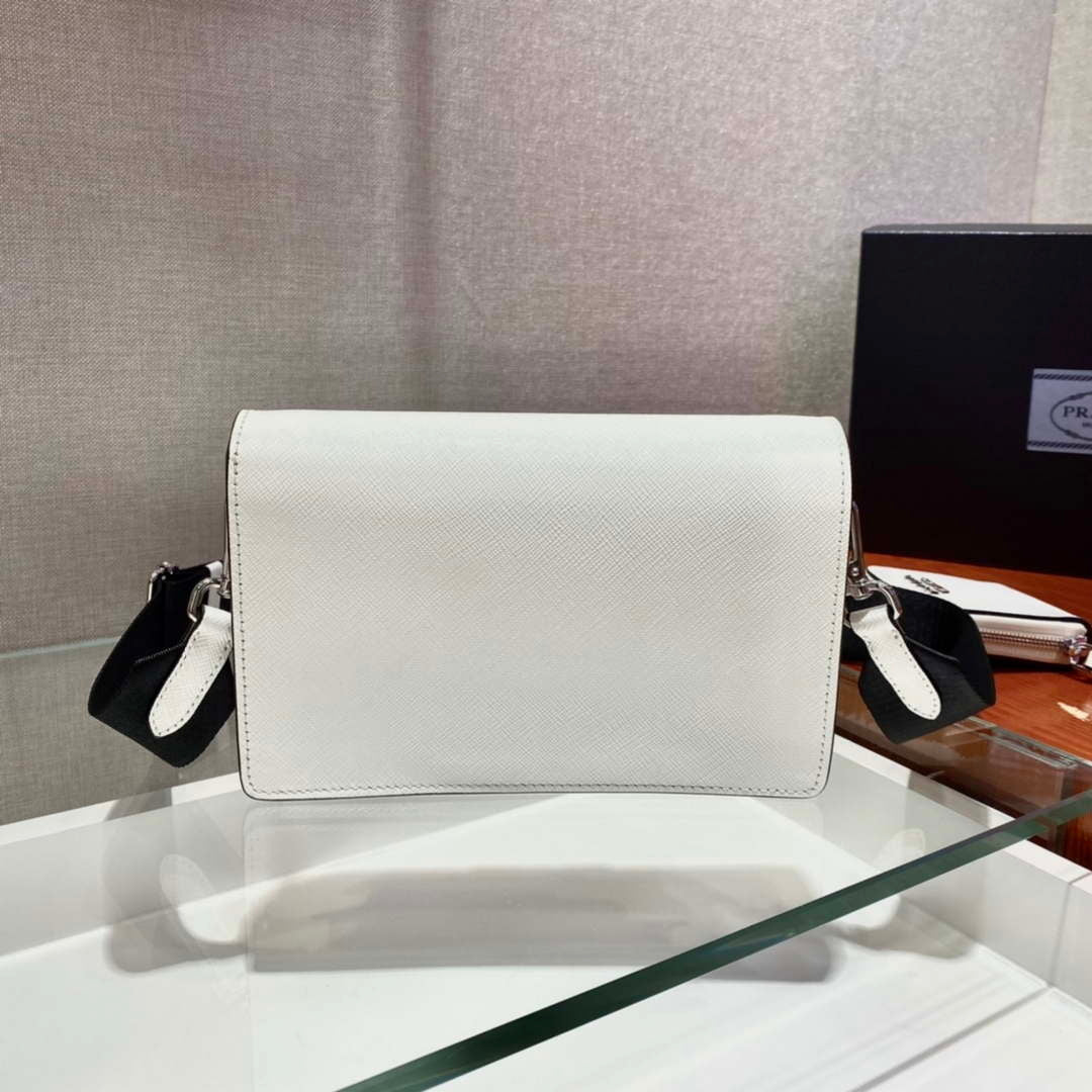 Prada 1BP020 Saffiano leather mini envelope bag White